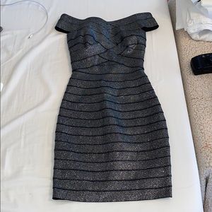 Reiss Metallic Bodycon Wrap bandage Dress